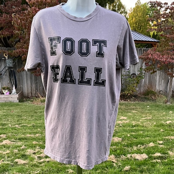 no brand Tops - Football Taupe Graphic T-Shirt SS Sz S